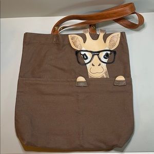 Sleepyville Critters giraffe brown canvas …